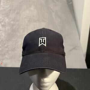 Nike Tiger Woods Hat Cap Strap Back Black White TW Embroidered Golf Mens